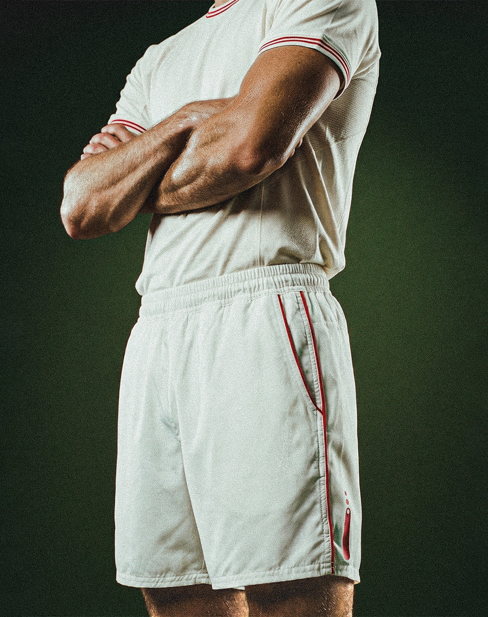 Pantaloneta deportiva con malla interna blanco hombre
