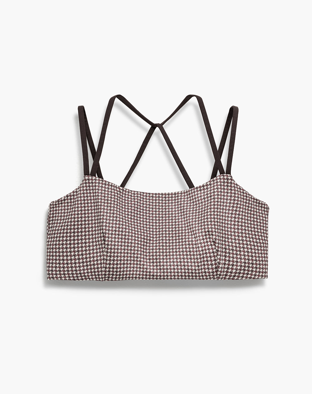 Top soporte medio control de humedad habano estampado mujer