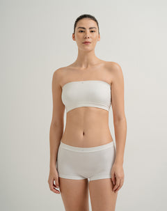 Top strapless soporte bajo sin costura blanco
