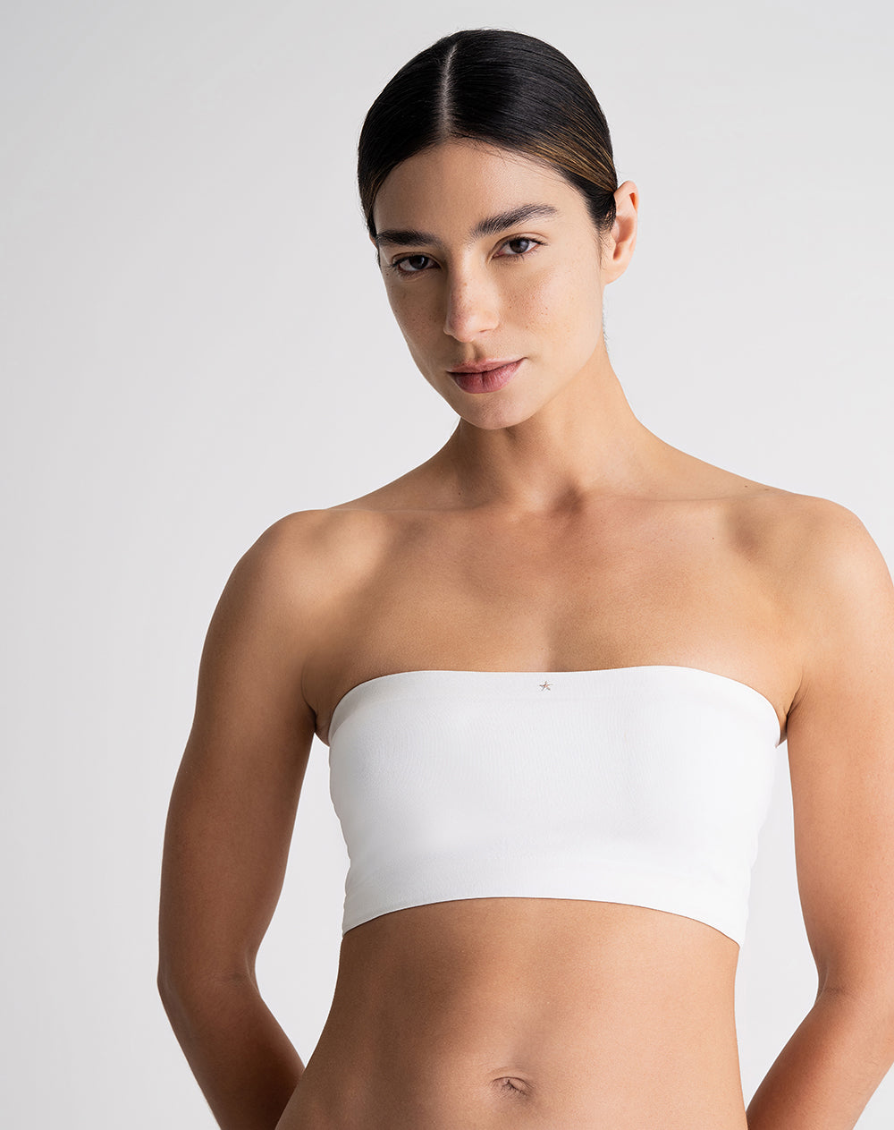 Top strapless soporte bajo pocas costuras blanco