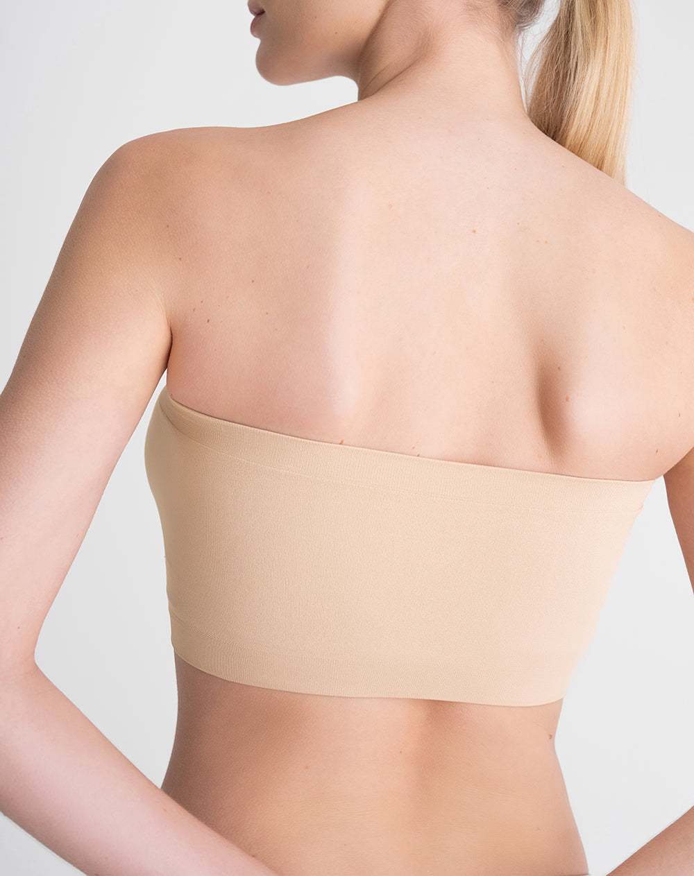 Top strapless soporte bajo seamless habano