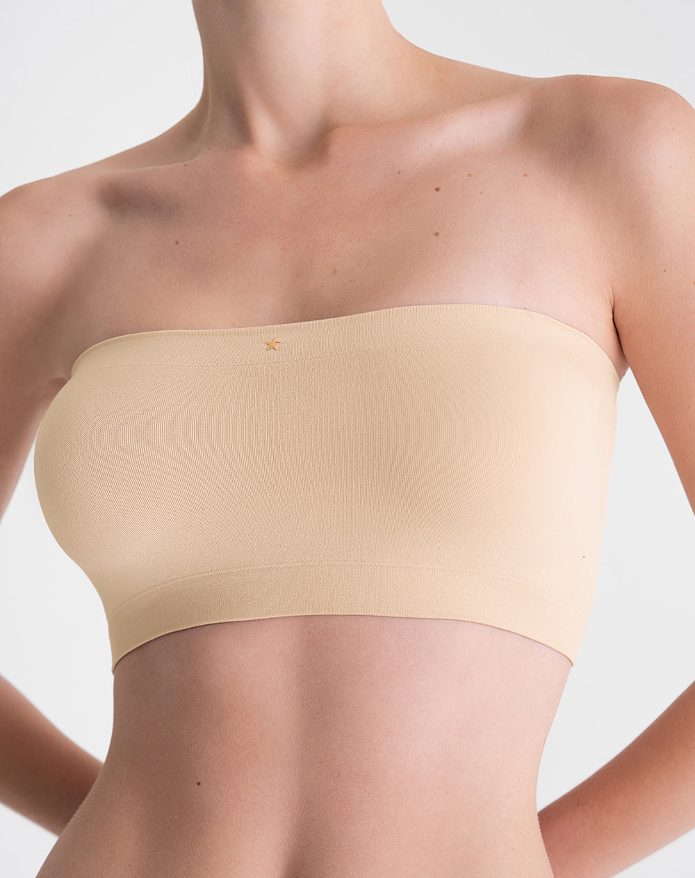 Top strapless soporte bajo seamless habano