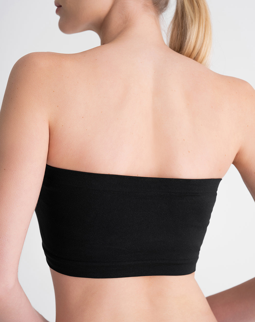 Top strapless soporte bajo seamless negro