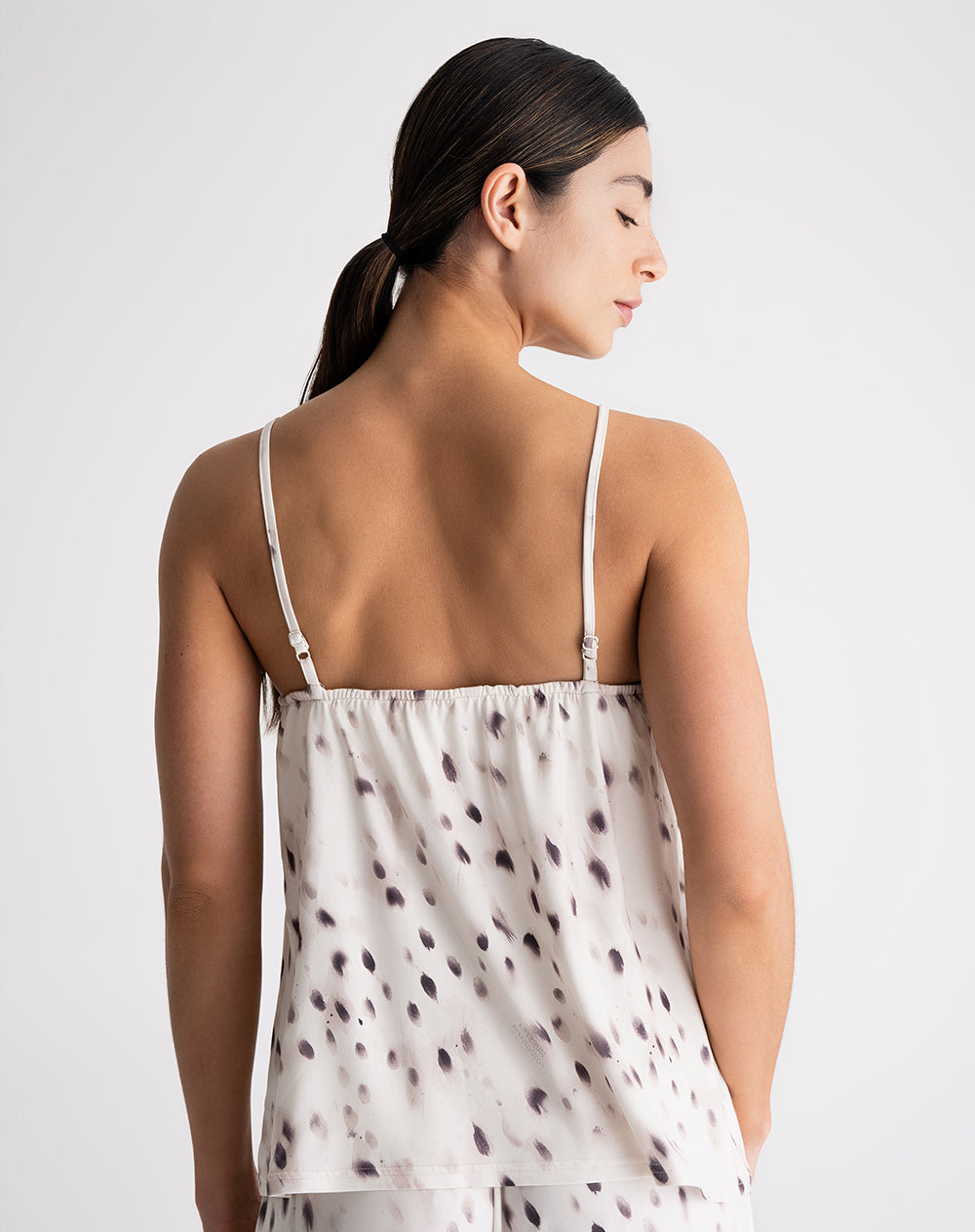 Camiseta relaxed fit tiras avena estampado