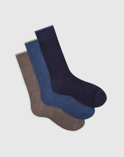 Medias para hombre largas en algodón pack x3unds surtidas