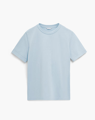 Camiseta relaxed manga corta azul mujer