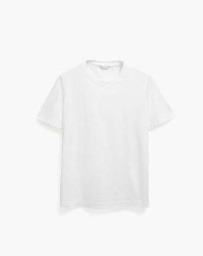 Camiseta relaxed manga corta blanca mujer