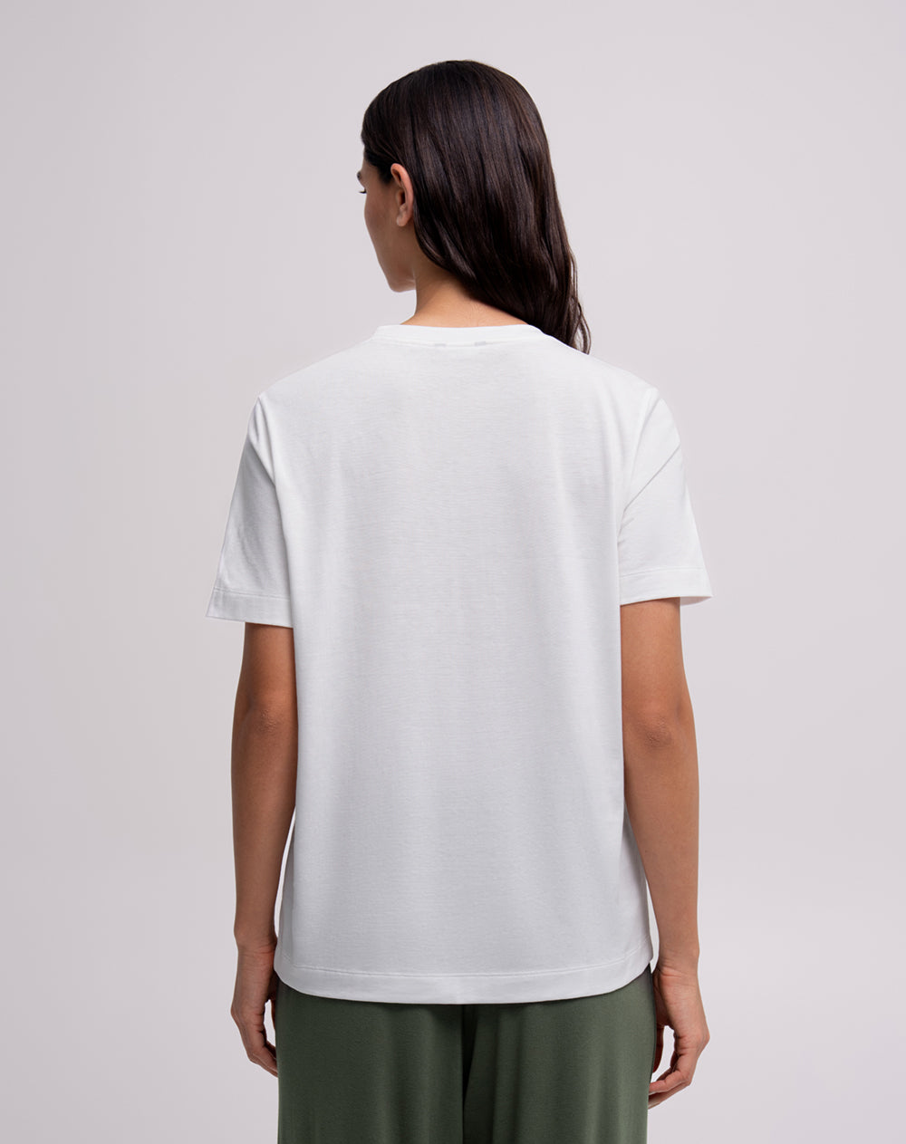 Camiseta relaxed manga corta blanca mujer