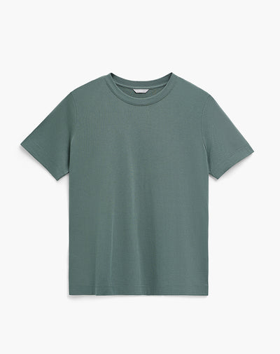 Camiseta relaxed manga corta verde mujer
