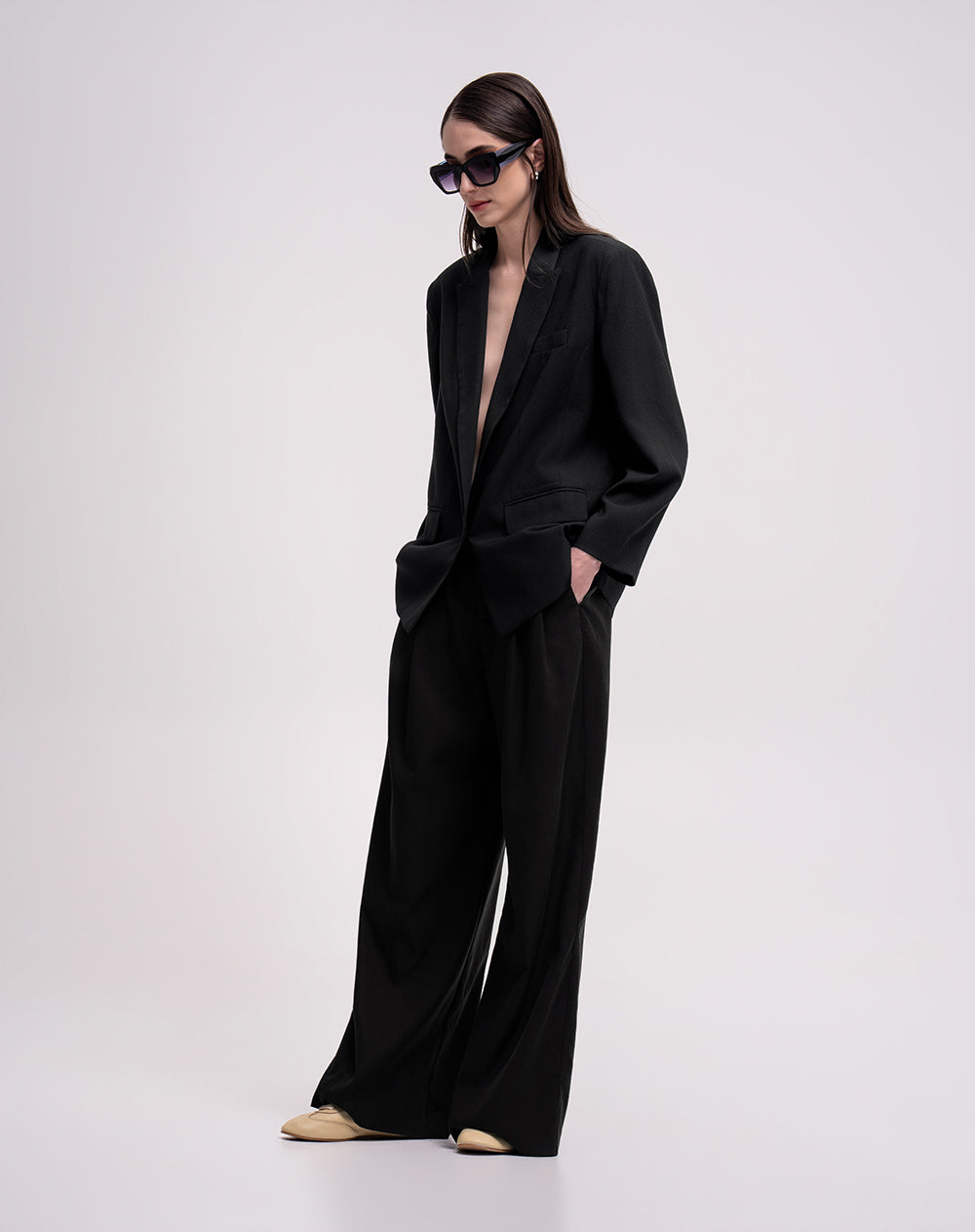 Blazer oversize negro mujer