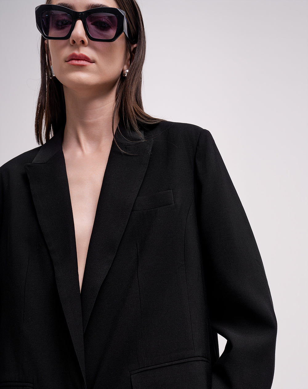 Blazer oversize negro mujer