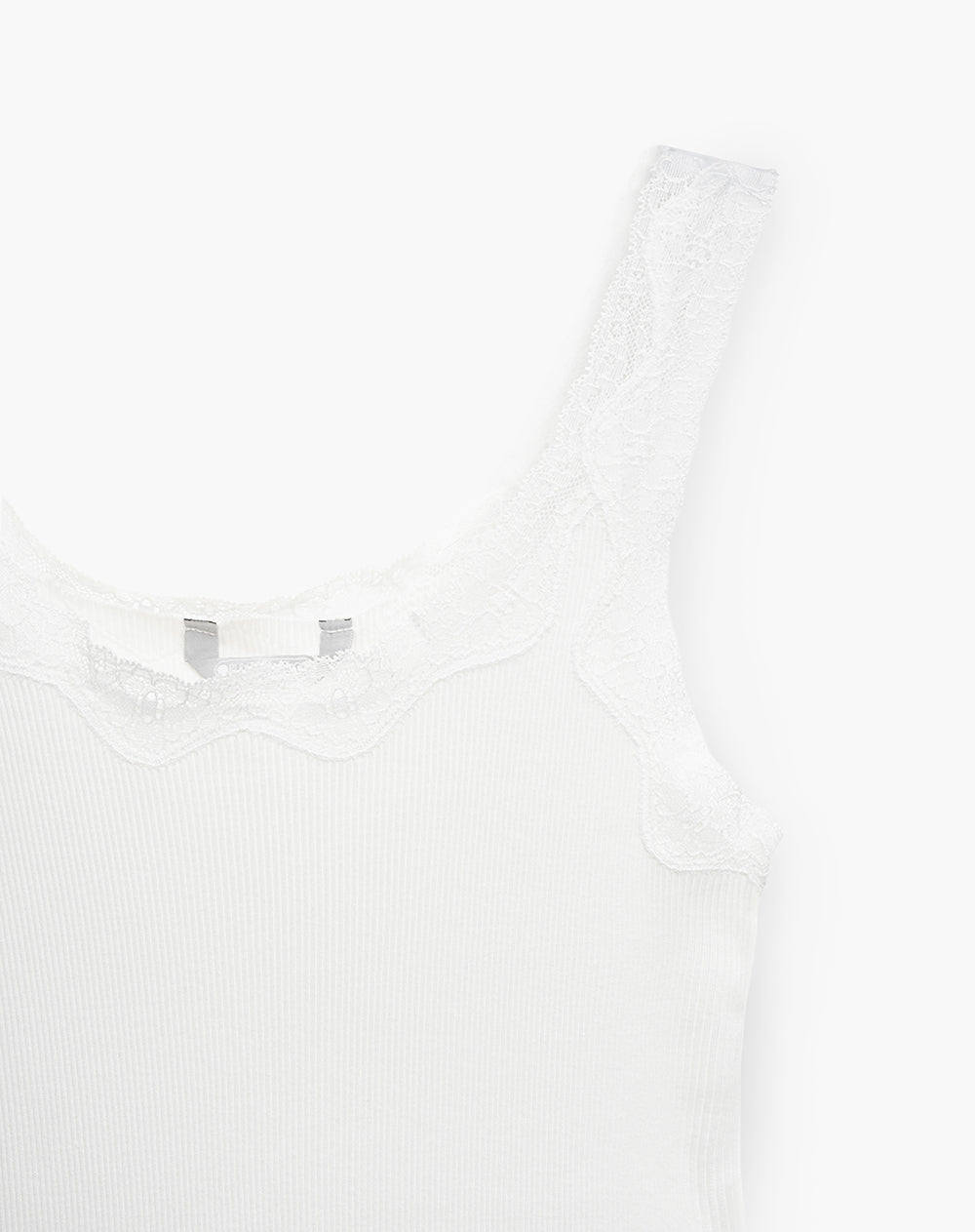 Camiseta esqueleto regular rib blanca mujer