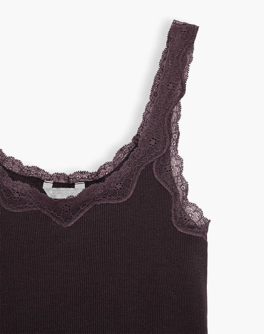 Camiseta esqueleto regular rib vinotinto mujer