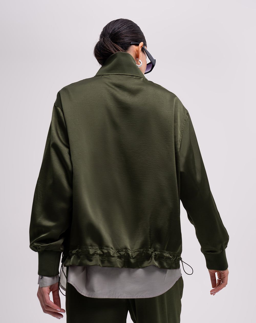 Chaqueta relaxed fit sin capucha verde