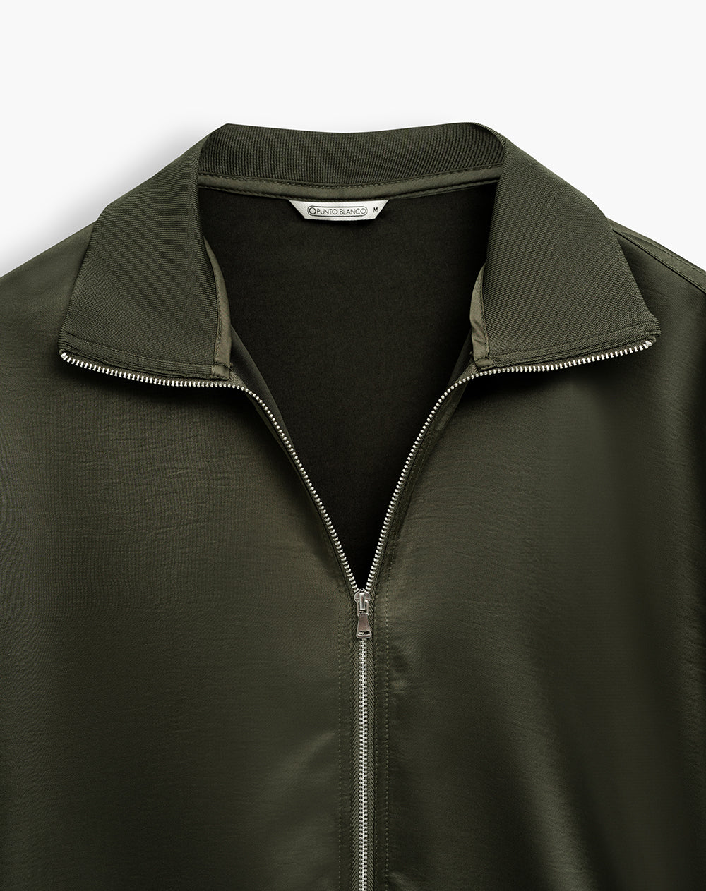 Chaqueta loose satín verde mujer