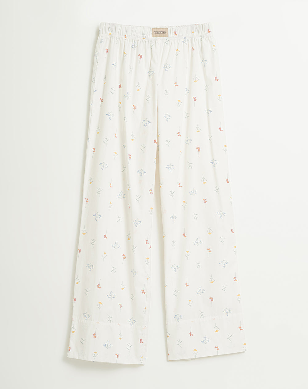 Pantalón de pijama mujer algodón largo blanco estampado