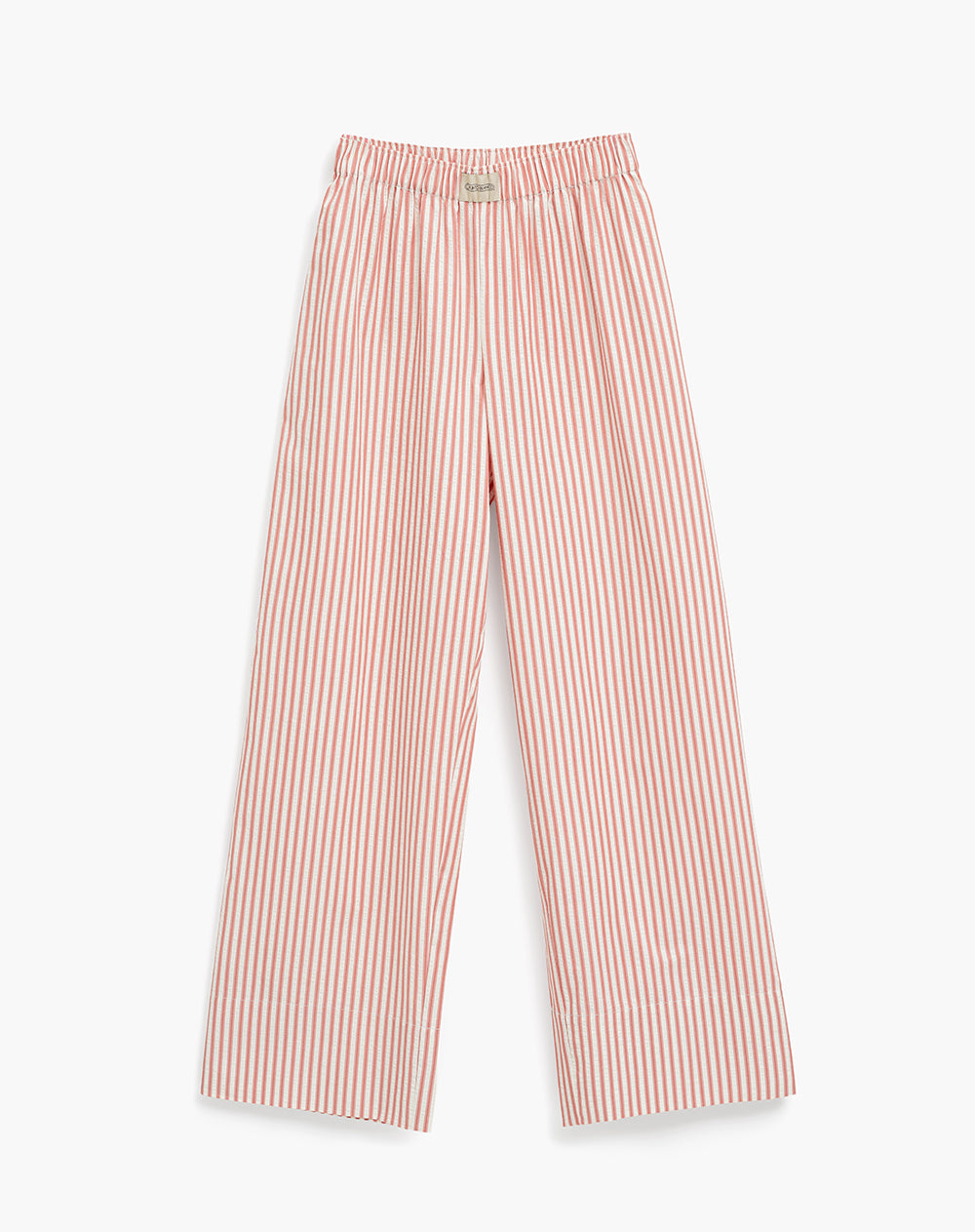 Pantalón relaxed fit tiro alto rosado rayas