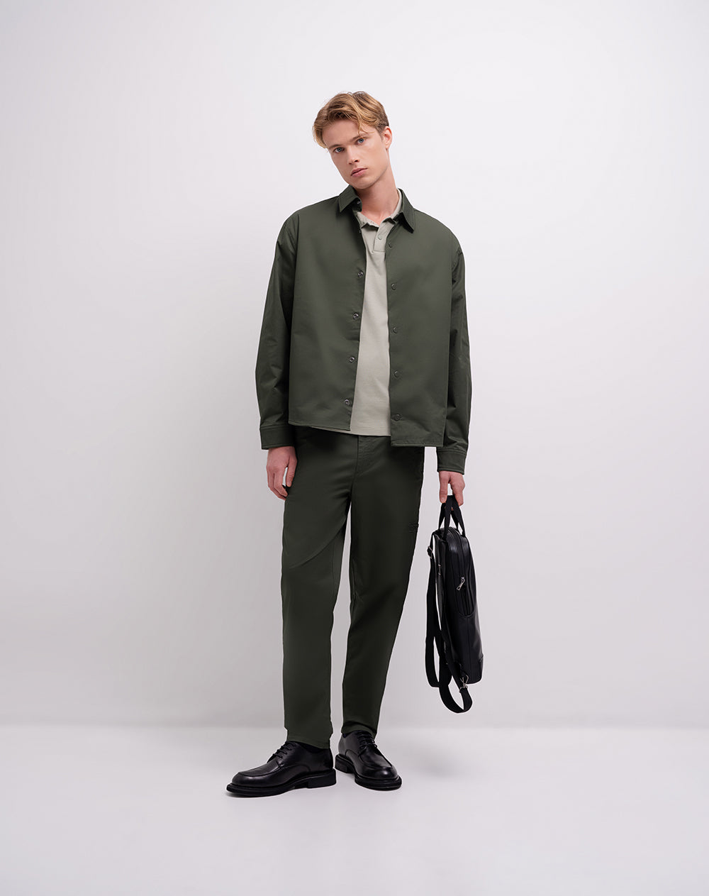 Chaqueta regular verde hombre