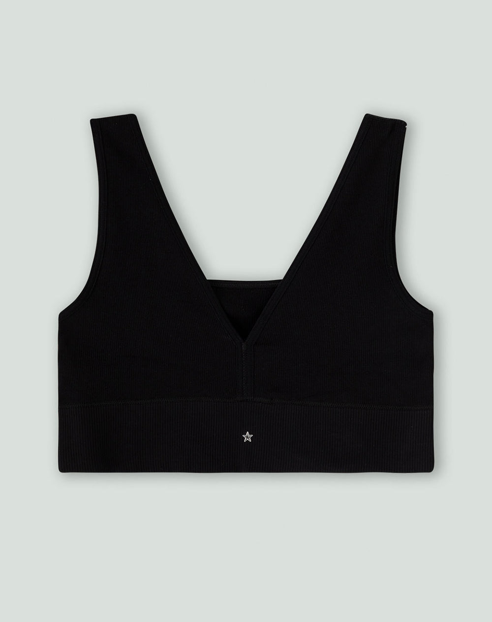 Top soporte medio seamless cargaderas anchas negro
