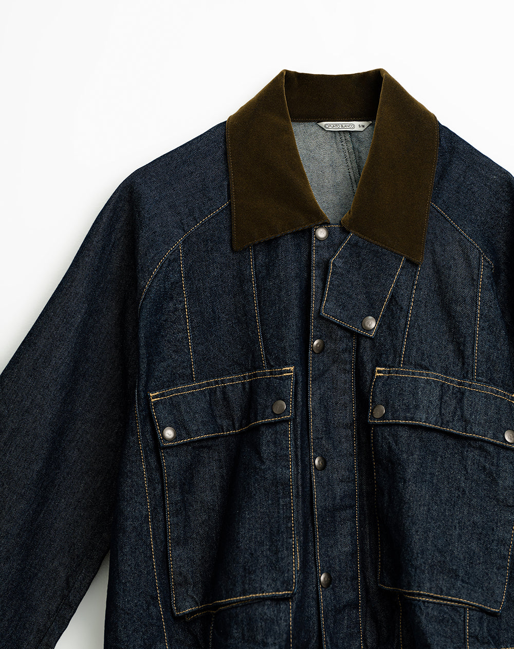 Chaqueta oversize bolsillos frontales denim azul oscuro mujer