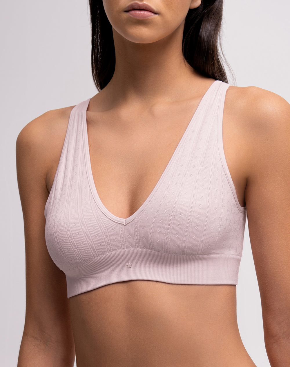 Top soporte medio seamless rosado mujer