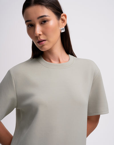 Camiseta confort regular tacto suave arena mujer