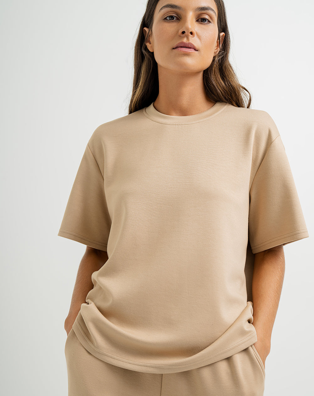 Camiseta holgada caramelo para mujer