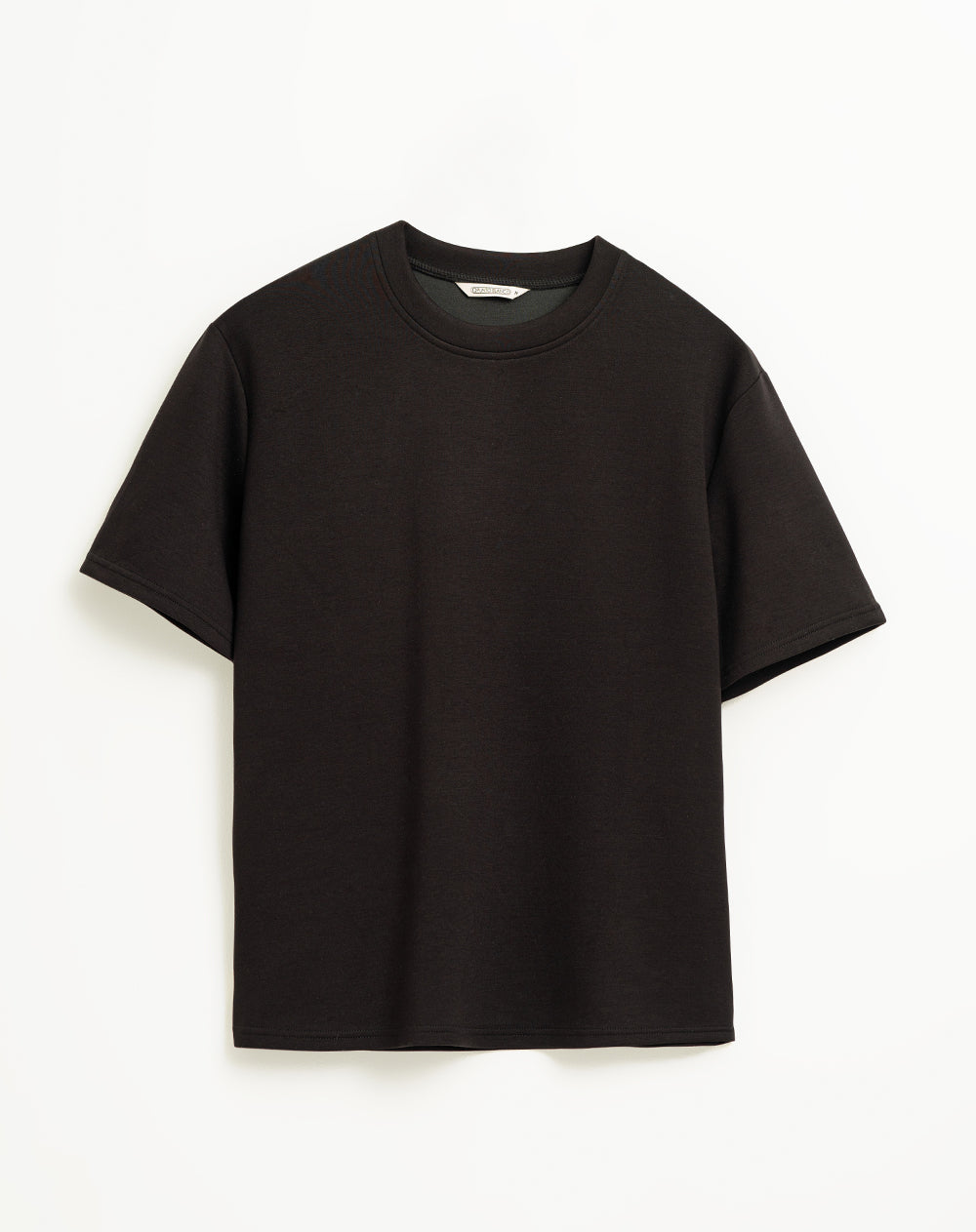 Camiseta confort regular tacto suave negra mujer