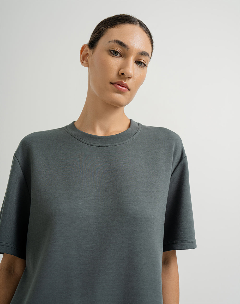 Camiseta holgada verde para mujer