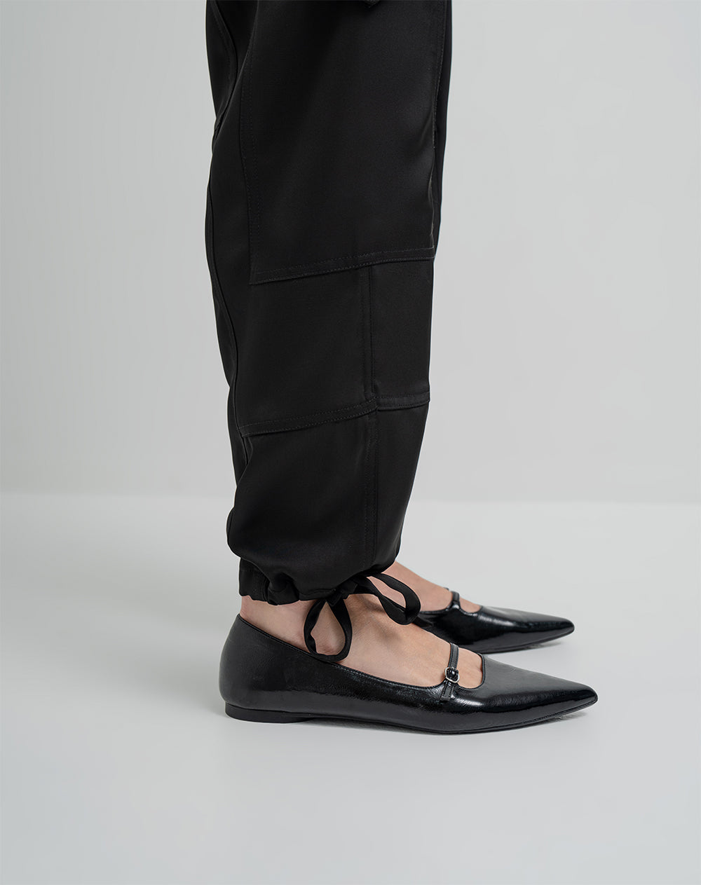 Pantalón oversized fit tiro alto negro