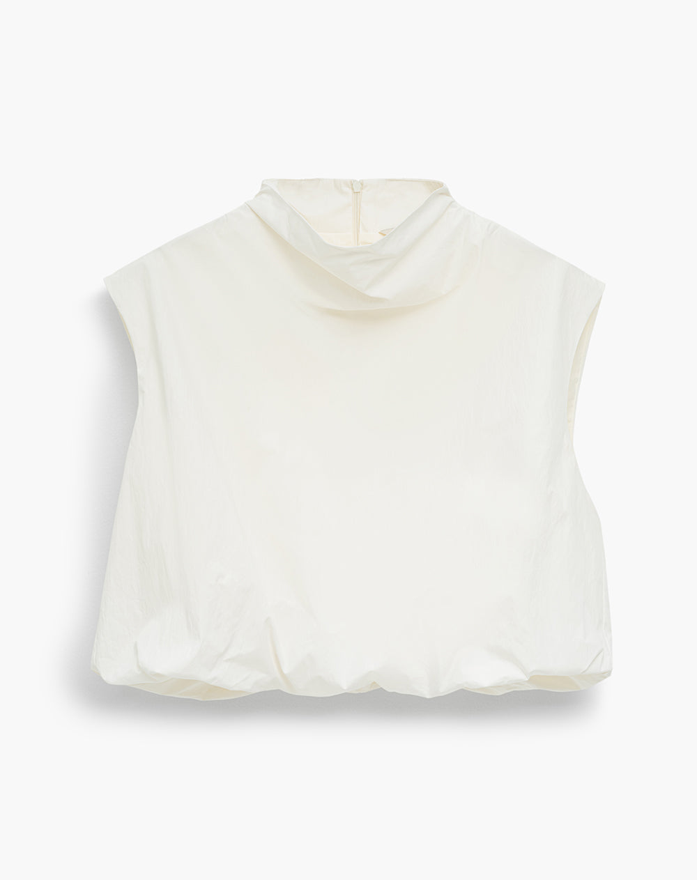 Blusa cuello tortuga con cierre vainilla mujer