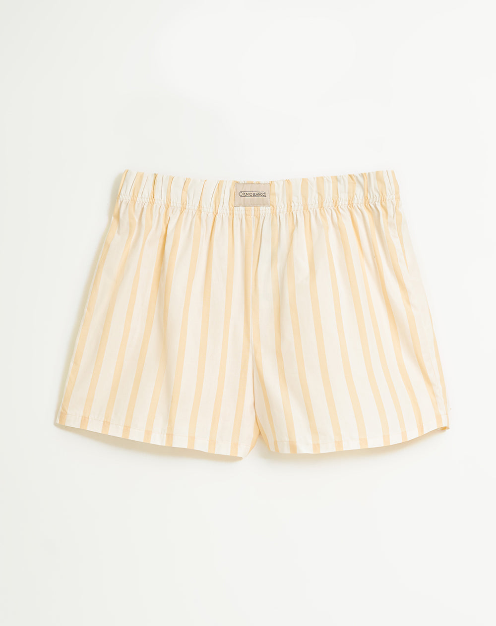Short de pijama mujer algodón amarillo rayas