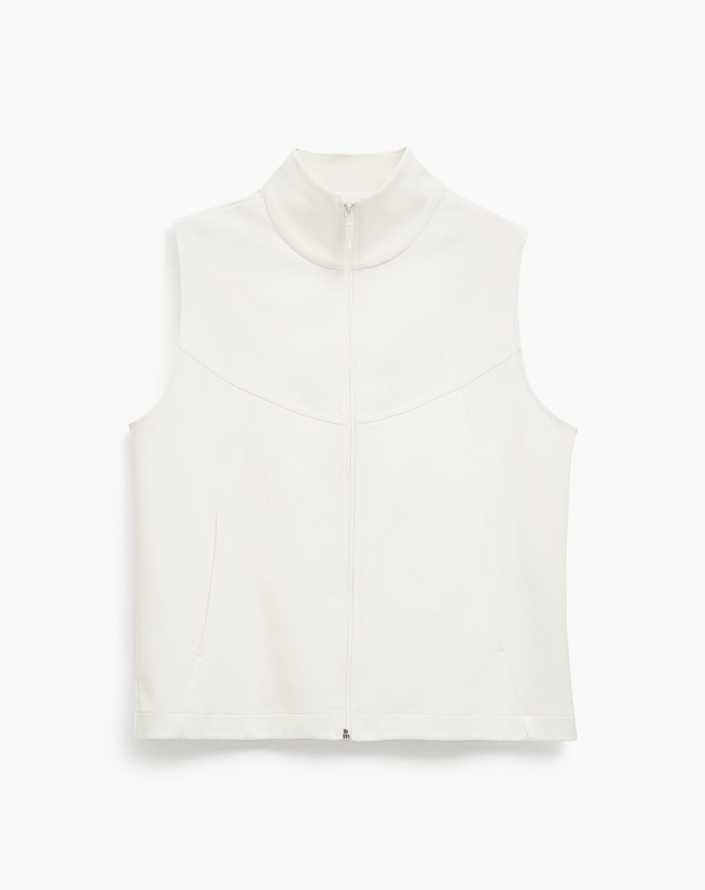 Chaleco deportivo cuello tipo tortuga blanco hombre