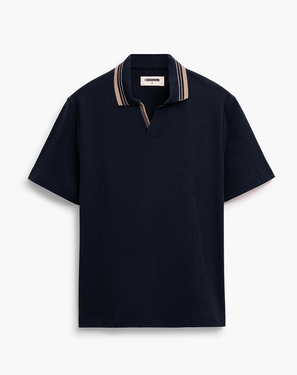 Camiseta tipo polo regular manga corta azul hombre