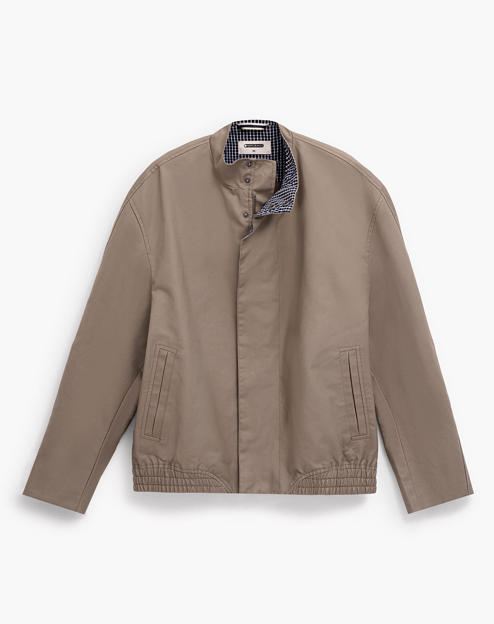 Chaqueta regular cuello alto café hombre