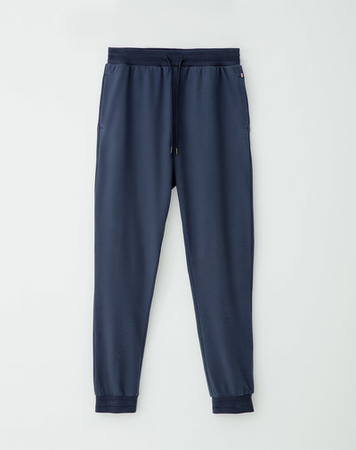 Jogger en algodón sostenible semi ajustado azul oscuro para hombre