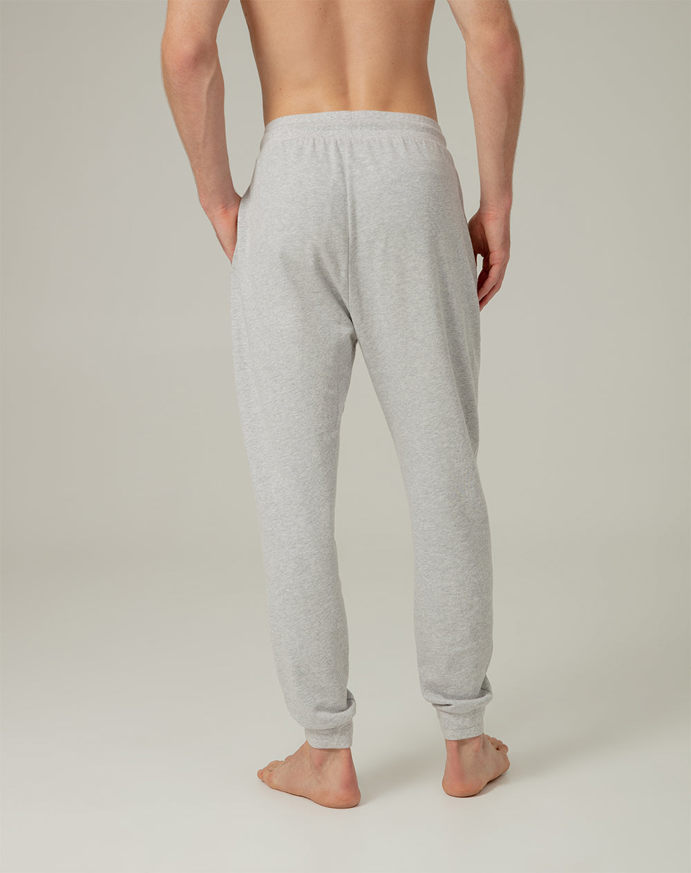 Jogger en algodón sostenible semi ajustado gris para hombre