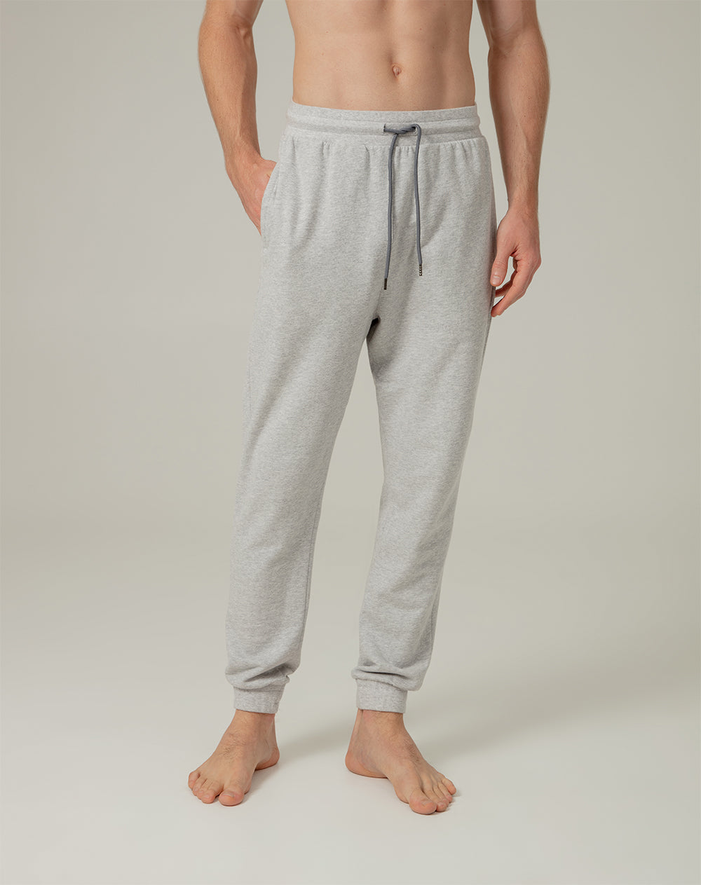 Jogger en algodón sostenible semi ajustado gris para hombre