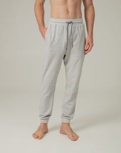 Jogger en algodón sostenible semi ajustado gris para hombre