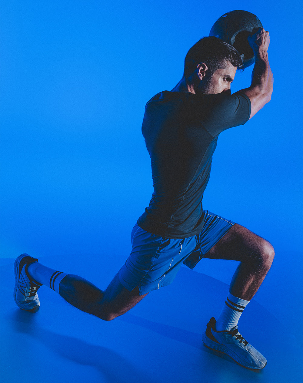Pantaloneta deportiva ciclista interno azul hombre