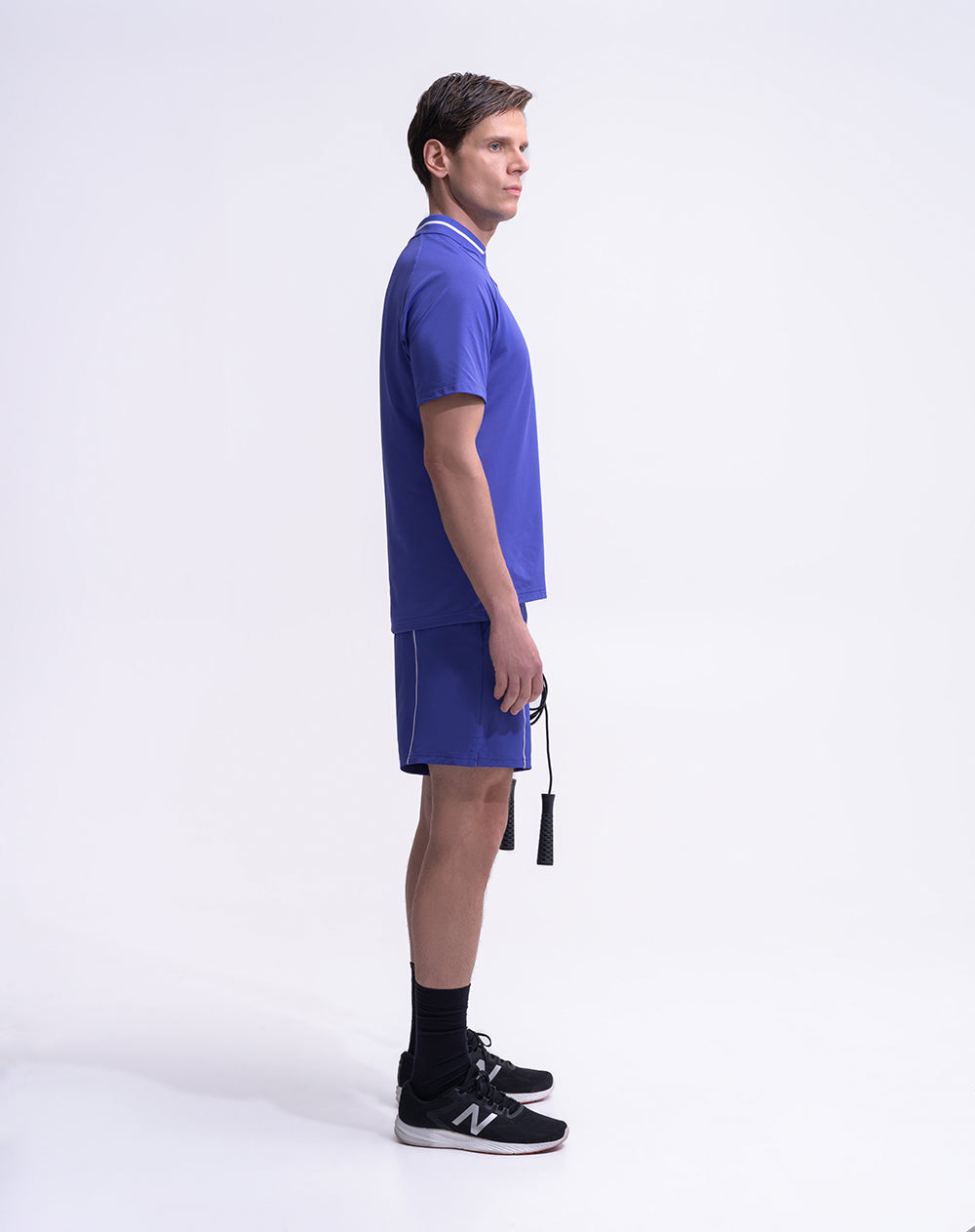 Pantaloneta deportiva con ciclista interno azul hombre