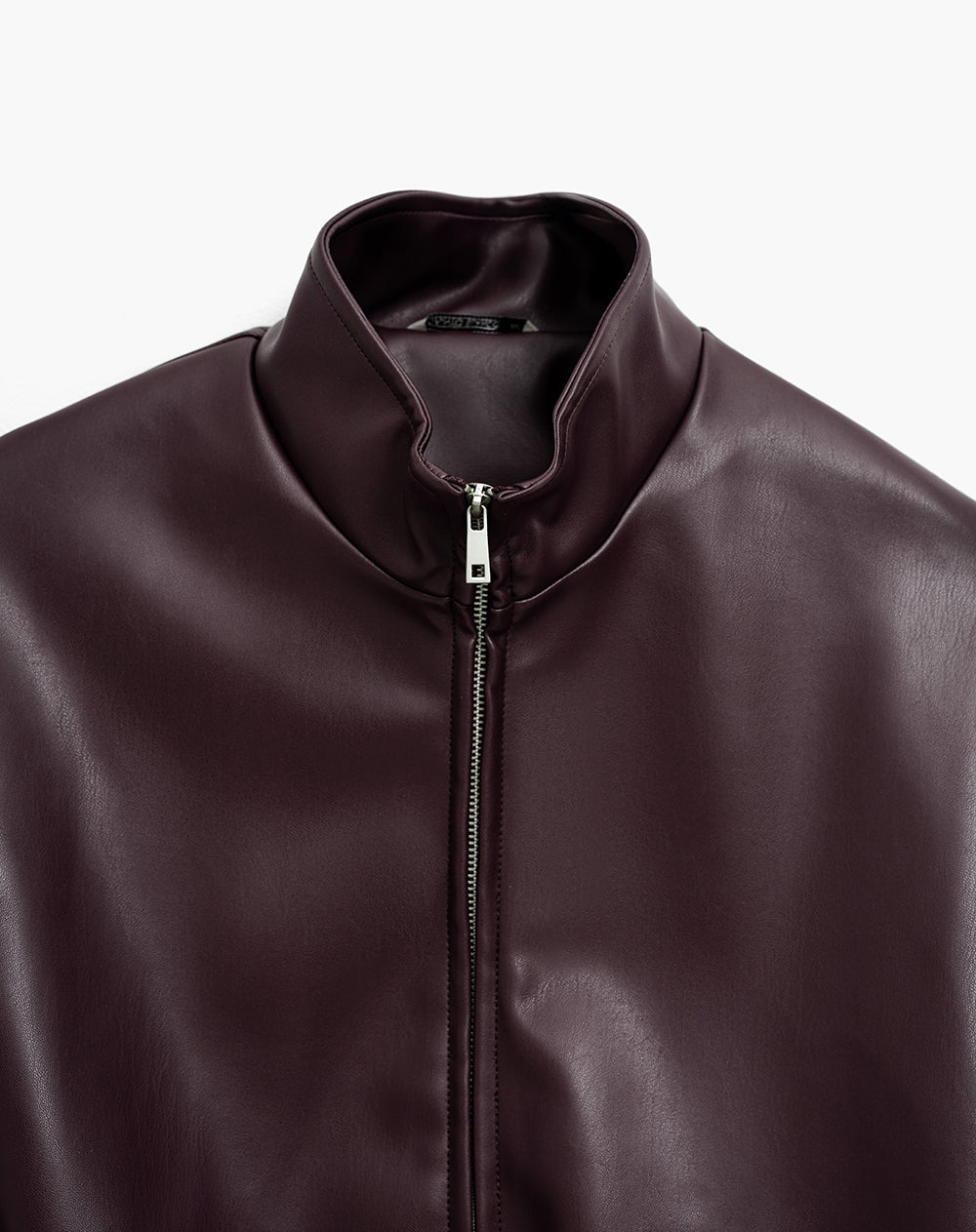 Chaqueta oversize tipo cuero  vino tinto mujer