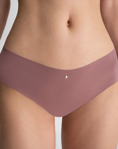 Panty cachetero microfibra con encaje malva