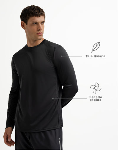Camibuzo deportivo  hombre transpirable negro
