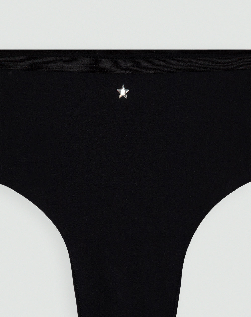 Panty cachetero microfibra encaje en cintura y pierna negro