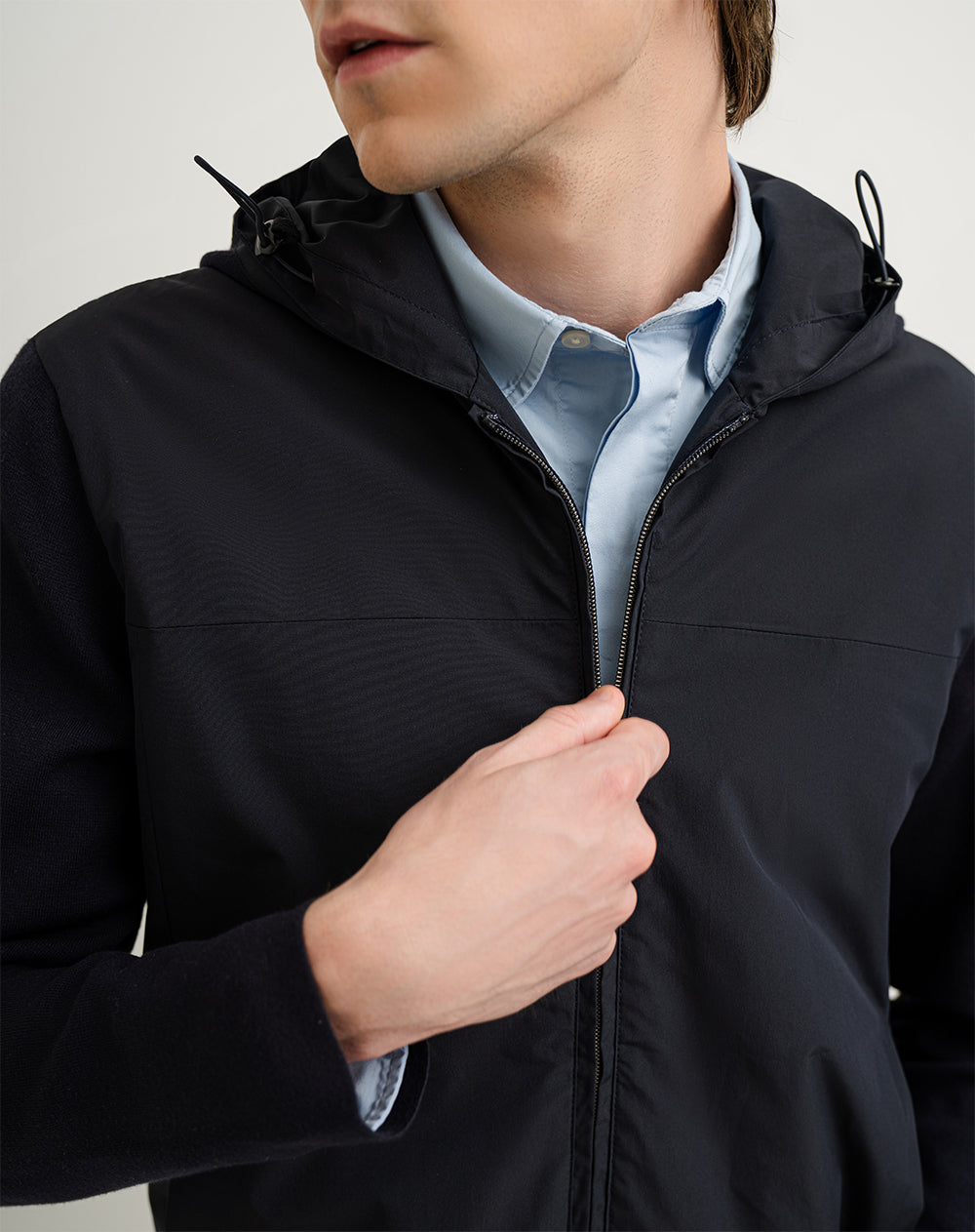 Chaqueta regular azul hombre