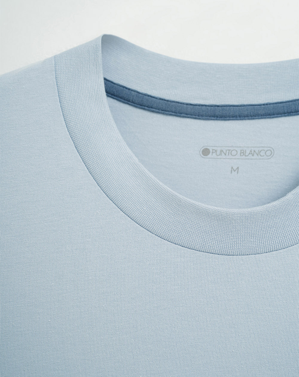 Camiseta en algodón sostenible bolsillo frontal con cierre azul para hombre