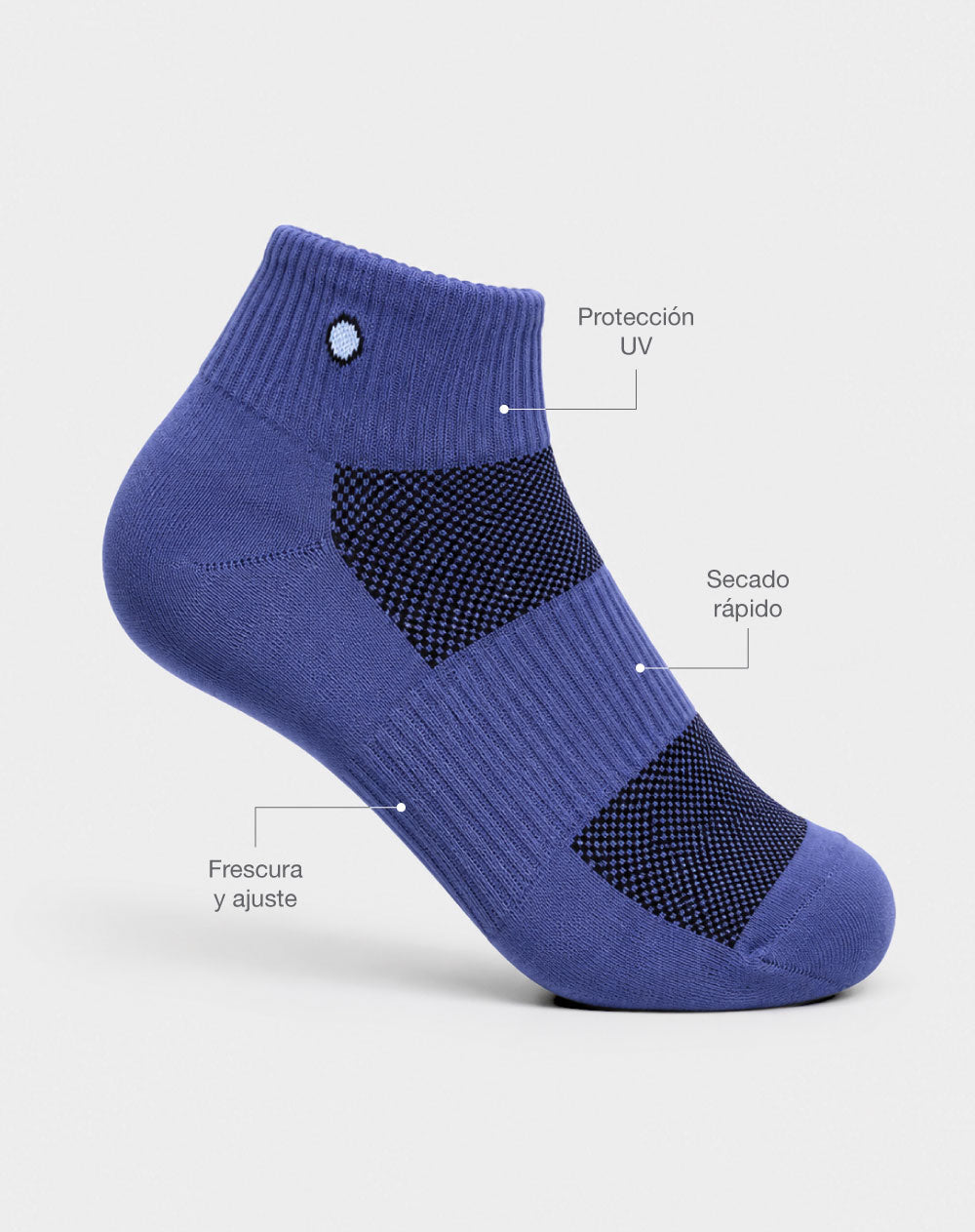 Medias deportivas hombre tobilleras microfibra azules