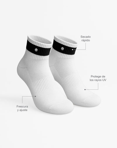 Medias deportivas hombre tobilleras microfibra blancas