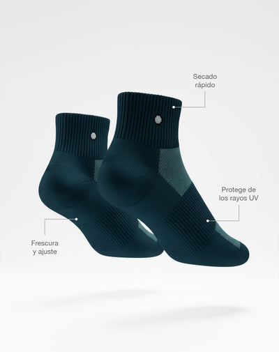 Medias deportivas hombre tobillera secado rápido verdes
